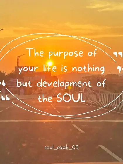 In the grand scheme of things, the ultimate purpose of your life is the development of your soul. The journey itself is more important than any single destination.