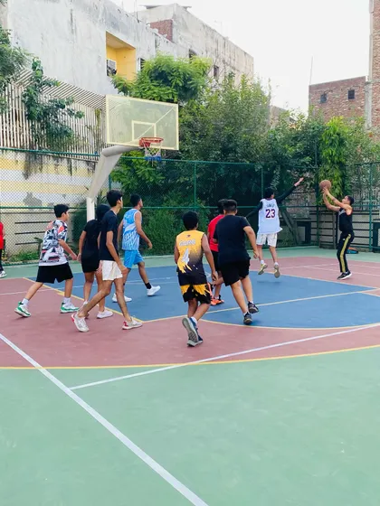 A player looks to score in the paint.