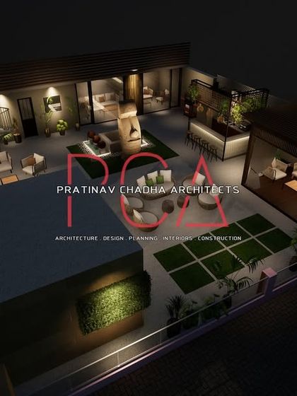 An aerial visualization of the entire terrace garden layout. This perspective shows the different zones, including a gazebo, a bar, multiple seating areas, and green patches, all designed to flow together seamlessly.