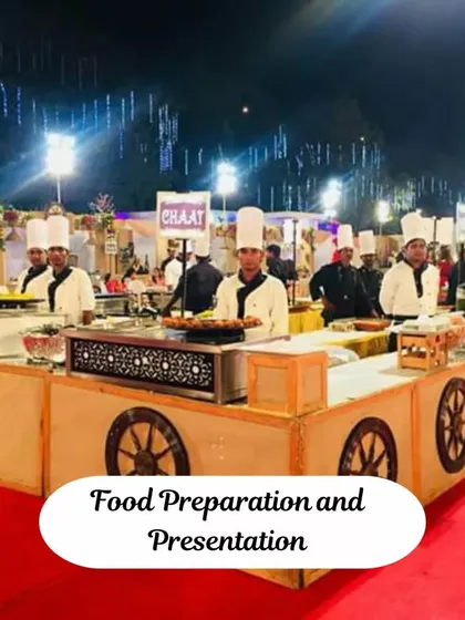 Here is one of our live chaat counters in action at a large outdoor community event. We set up professional, themed stations that become a hub of activity and excitement for your guests.
