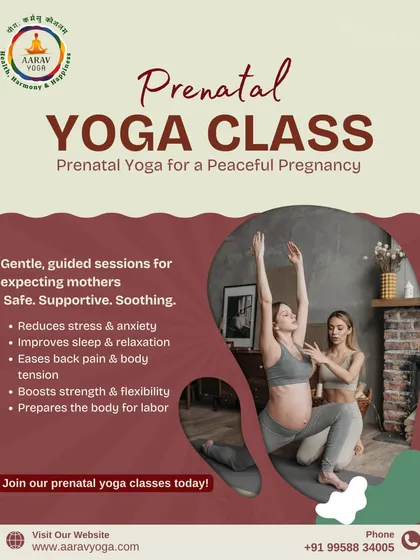 Pregnancy is a special journey, and our prenatal yoga classes are designed to support you every step of the way. This image shows a gentle, guided session focused on easing back pain, reducing stress, and preparing your body for labor in a safe and soothing environment.