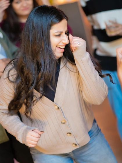 A happy guest dancing and smiling. This is the positive energy I strive for.