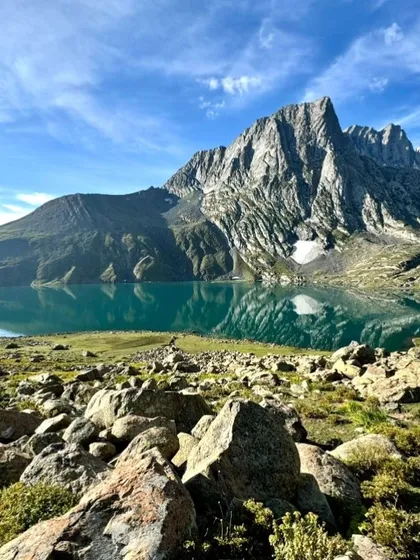 Some journeys take you outwards, and some take you inwards. Our Himalayan adventure retreats do both. Imagine practicing meditation beside a pristine alpine lake like this one on the Kashmir Great Lakes trek.