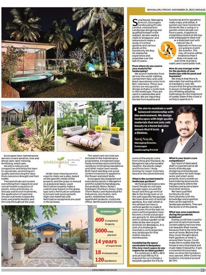 Ecoscapes Landscaping - Comprehensive Landscaping Services Awards & Media Recognition photo 9