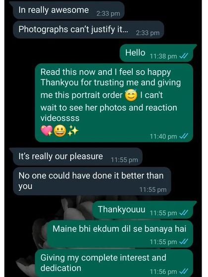 "Photographs can't justify it." Client feedback like this makes all the hours of detailed work completely worth it.