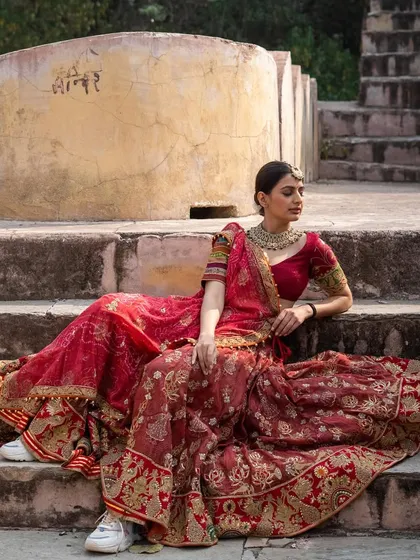 For the bride who wants that iconic designer look without the price tag. This is an incredibly intricate red bridal lehenga, a masterpiece by a famous designer. It’s traditional, royal, and absolutely breathtaking.