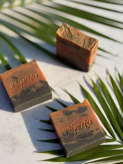 Introducing Morning Dew, another soap from our summer collection. It's colored with turmeric, French green clay, and activated charcoal.