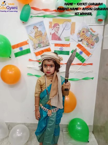 Announcing the first-place winner of our fancy dress competition, Khyati Chauhan. Dressed as a warrior, she wonderfully captured the spirit of strength and courage.