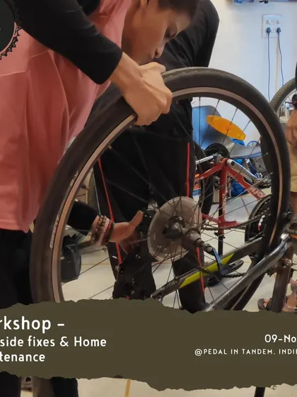 I believe in empowering riders. This is from one of our hands-on workshops where you can learn essential skills like roadside fixes and home maintenance, so you can ride with more confidence.