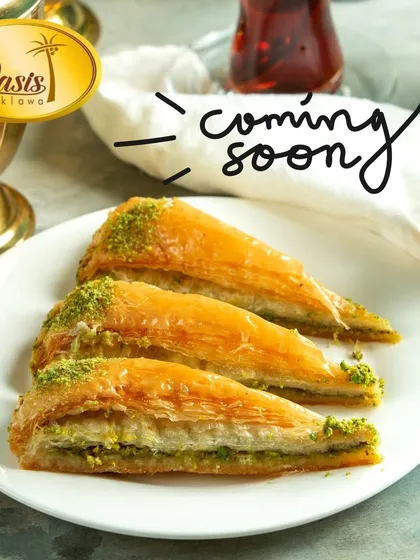Coming soon! Another teaser for our South Extension launch, this time featuring a plate of our classic pistachio baklava.