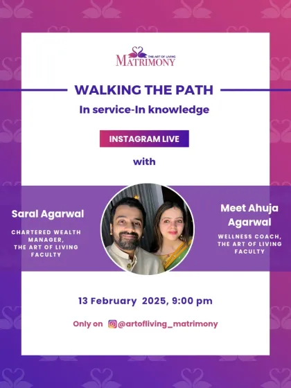 Art Of Living Matrimony - Matrimony & Matchmaking Community Conversations: Online Events & Workshops photo 3