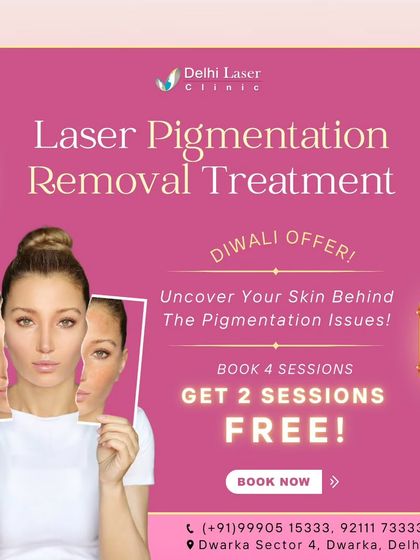 A promotional graphic for our laser pigmentation removal treatment, showcasing the kind of results you can expect. We use top-tier laser technology to ensure effective and safe outcomes.