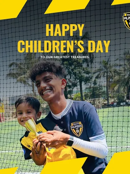 A coach sharing a happy moment with a young player on Children's Day. Our coaches are mentors who build strong bonds with their players.