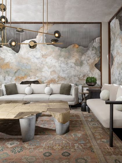 This corner of the VIP Lounge features our 'Plateau Coffee Table' against a stunning, textural art installation. The entire space was a curated dialogue between design and artistry, balancing bold forms with quiet restraint.