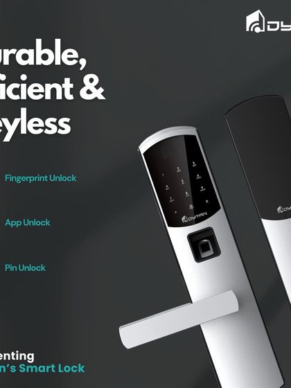 Our durable, efficient, and keyless smart lock in a modern white finish. It offers fingerprint, app, and PIN unlock options to suit your preferences.