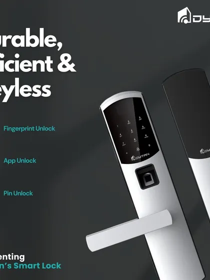Our durable, efficient, and keyless smart lock in a modern white finish. It offers fingerprint, app, and PIN unlock options to suit your preferences.