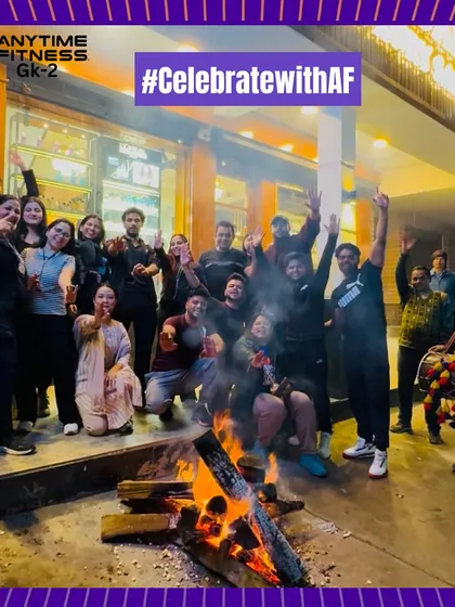 The FitFam gathered around the bonfire for our Happy Lohri celebration.