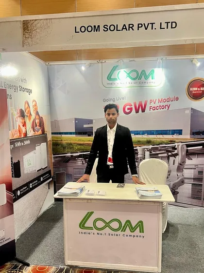 My regional manager for West India at our booth during the Solar Contractors Meet 2025 in Surat. We are always ready to answer questions and demonstrate our high-efficiency solar technology.