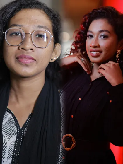 A real and raw before-and-after transformation. This image shows how I work with textured skin to create a smooth, glowing finish that looks natural and beautiful.