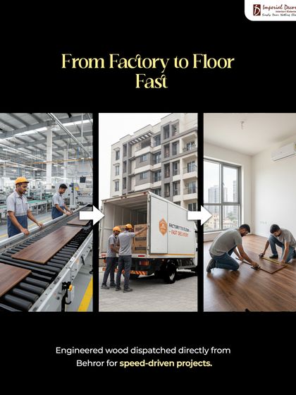 We have a streamlined process for speed-driven projects. The engineered wood is dispatched directly from the factory in Behror, shipped to your site, and installed by our expert team. This "factory to floor" approach ensures we meet your deadlines without any hassle.