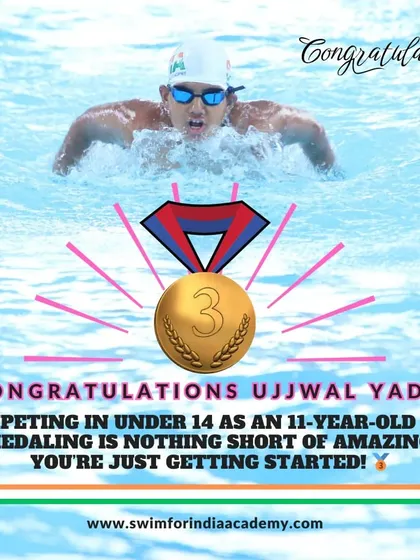 Ujjwal, at just 11 years old, competing in the under-14 category and winning a bronze medal. An amazing achievement that shows his potential.