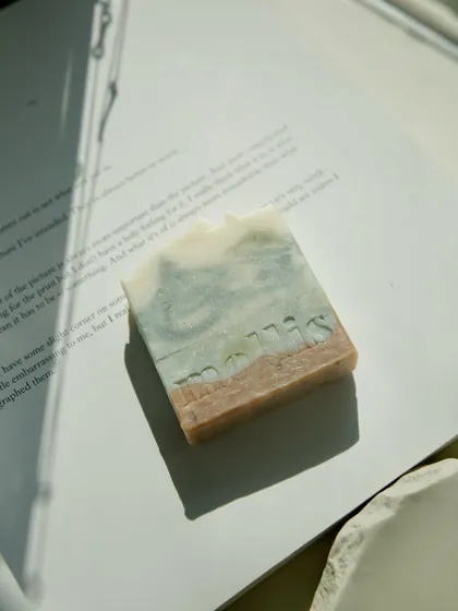 This bar features a tiny dolphin embed, a little surprise to make your shower special.