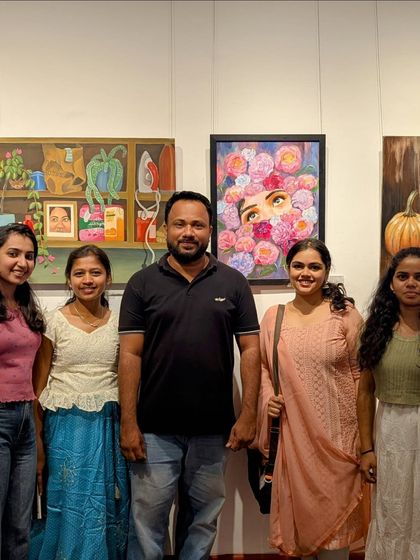 A group photo with friends and supporters who visited the exhibition. Their presence and encouragement make all the hard work worthwhile.