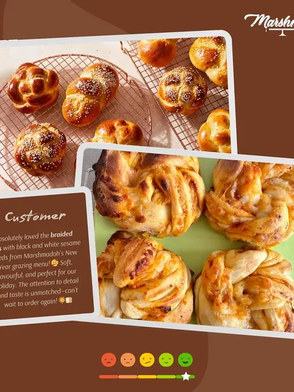 This customer loved the soft, flavourful braided buns from my New Year grazing menu, noting the unmatched attention to detail and taste.