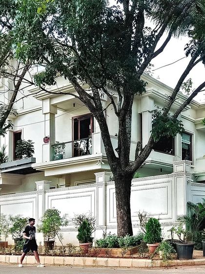 A wider view of "The White House," this 20,000 sqft residence on a 10,000 sqft site is a perfect blend of understated classical elegance on the outside and ultra-luxurious finishes within.