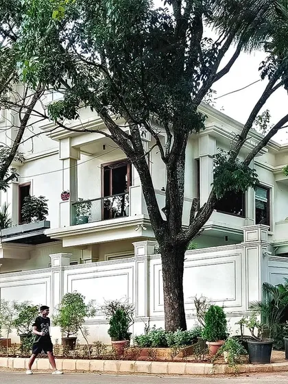 A wider view of "The White House," this 20,000 sqft residence on a 10,000 sqft site is a perfect blend of understated classical elegance on the outside and ultra-luxurious finishes within.