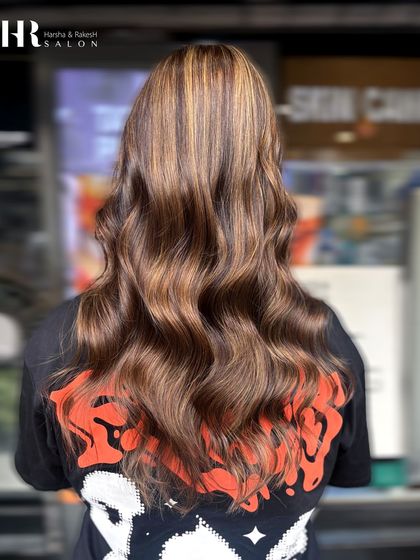 A detailed shot of the back, highlighting the seamless blend of the balayage.