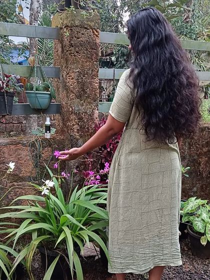 Enjoying my garden. The plants and herbs I grow here are not just for my products, they are a source of peace and inspiration for me.