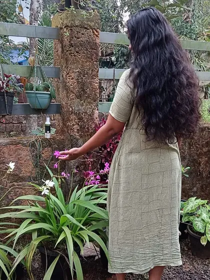 Enjoying my garden. The plants and herbs I grow here are not just for my products, they are a source of peace and inspiration for me.
