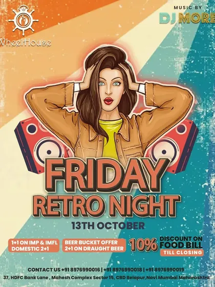 Another one of my Friday Retro Night posters. I regularly host themed nights that bring back the best music from past decades.