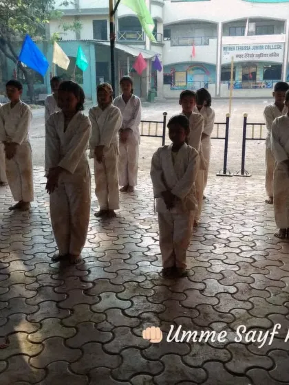 Training like a Lady Boss. Leading my students in an outdoor session, instilling discipline and strength in the next generation of karatekas. 🖤