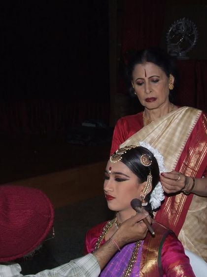 Guruji watching over me as I get my makeup done for a performance. Her presence was always a source of comfort and strength. I will miss her dearly.