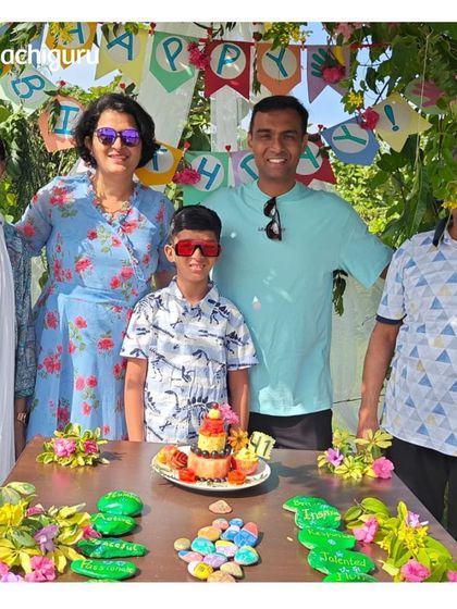The Chaudhary family celebrating a birthday at the farm. Moments like these, where families come together to create cherished memories on their land, are what make our work so fulfilling.