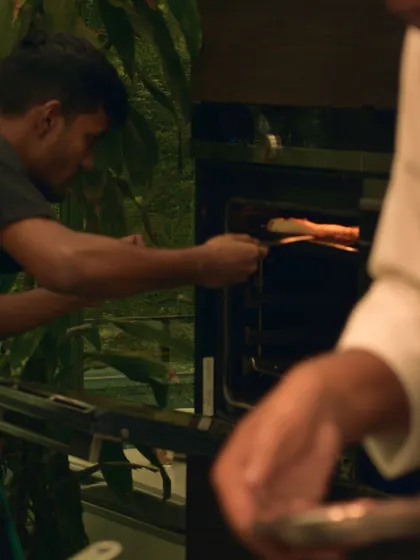 Baking the flatbreads to perfection in the oven. This ensures a crispy crust and a beautifully cooked base.