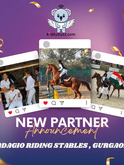 Saddle up for fun! I'm excited to partner with Adagio Riding Stables in Gurgaon. It's one of the finest riding schools for kids to learn and build confidence. Get your second class for just ₹1800 through Kiddybuzz.