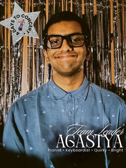 Agastya, a quirky and bright pianist, brings unmatched creativity to his role as Team Leader. He adds color and offbeat ideas that make his team's music unique.