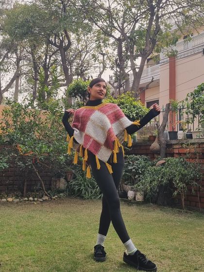 This poncho is a great example of a pattern test I did. I love collaborating with other designers and bringing their visions to life with my own creative spin.