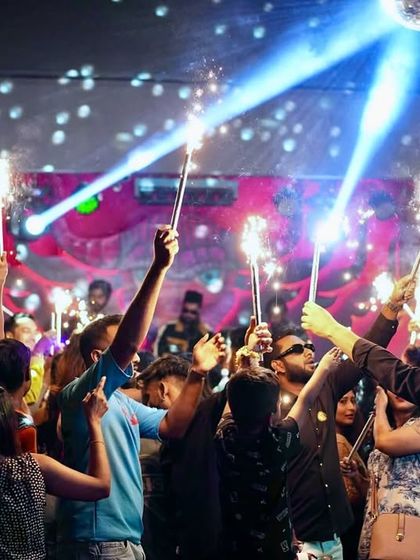 Sparklers up for a Sunday night at Tipsy Bull. This is more than just a party, it's a celebration. The crowd lighting up the room is a vibe in itself.
