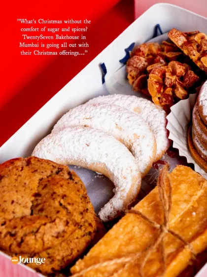 A close-up of our Christmas Cookie Tin, as featured in Mint Lounge's "Jolly Good Christmas" article.