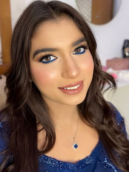 Just a touch of blue. A simple yet striking pop of color on the lower lash line for my beautiful client Rehana.