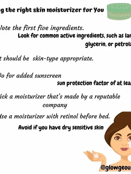 Here are five key things to look for when choosing a moisturizer. Check the first five ingredients for actives like glycerin, ensure it's right for your skin type, and consider one with added SPF for daytime use.