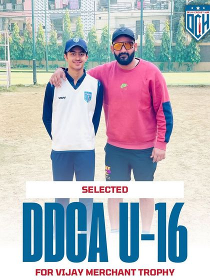 A huge moment for us. Saiansh Vora's hard work paid off with his selection into the DDCA U-16 team for the Vijay Merchant Trophy. His 10-wicket haul was a major factor, and I couldn't be prouder.