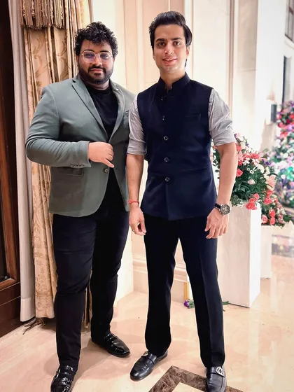 With my dear friend and exceptional percussionist, Bobby Pathak. We've performed at many gigs together, and his talent is a constant inspiration.