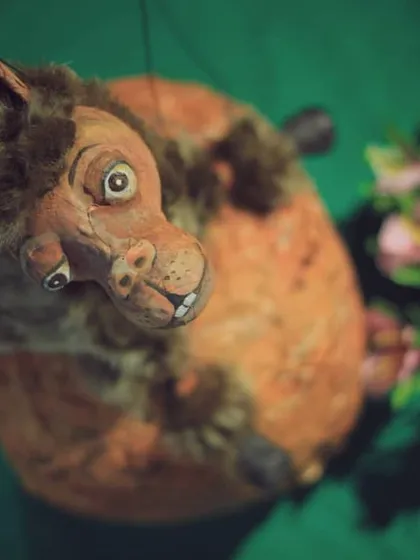Every puppet has a personality. This close-up shows the detailed craftsmanship and character we pour into each of our handmade creations.