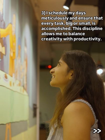 A moment of admiration for a large, colorful mural in progress. I schedule my days meticulously to balance creativity with productivity, ensuring every task, big or small, is accomplished.