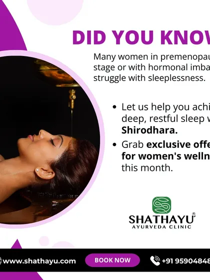 Sleeplessness is a common struggle for women with hormonal imbalances or those in the premenopausal stage. I use therapies like Shirodhara, a calming stream of medicated oil on the forehead, to promote deep, restful sleep and restore mental tranquility.